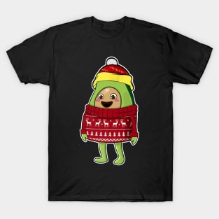 Avocado Santa Hat For Vegetarian Christmas T-Shirt